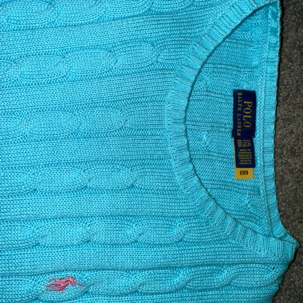 Polo by Ralph Lauren Light Blue Cable Knit Sweater - Picture 2 of 2